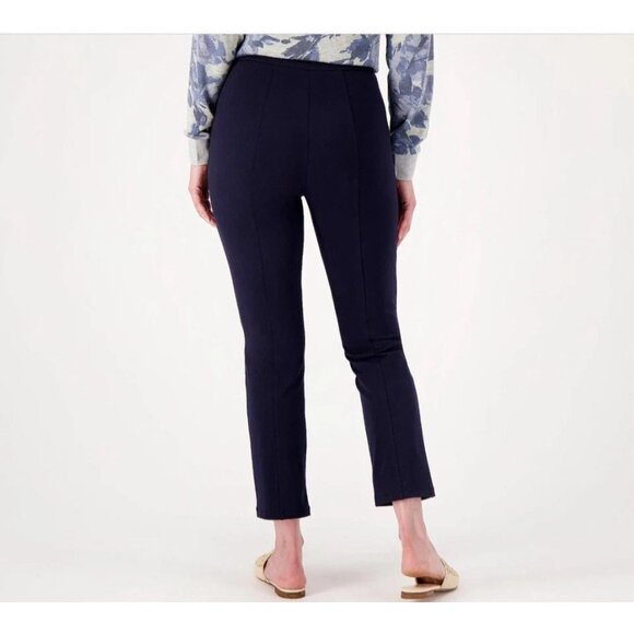 Susan Graver Weekend  Stretch Slim-Leg Pull On Ankle Pants Black 3X A610537 - Picture 2 of 2